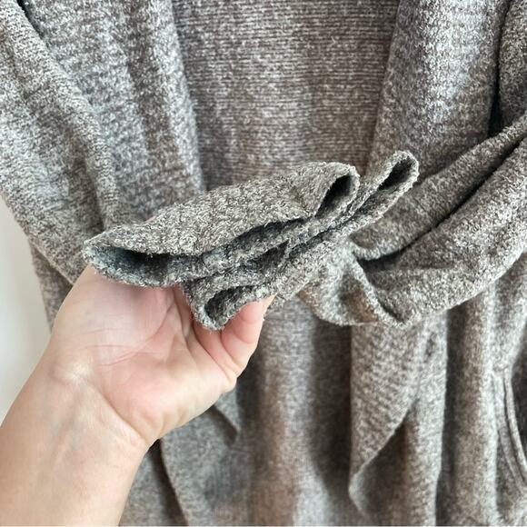 Barefoot Dreams | Womens Open Front CozyChic Lite Circle Cardigan Sand Tan Beige - Picture 4 of 9